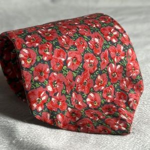Liberty of London poppy print tie